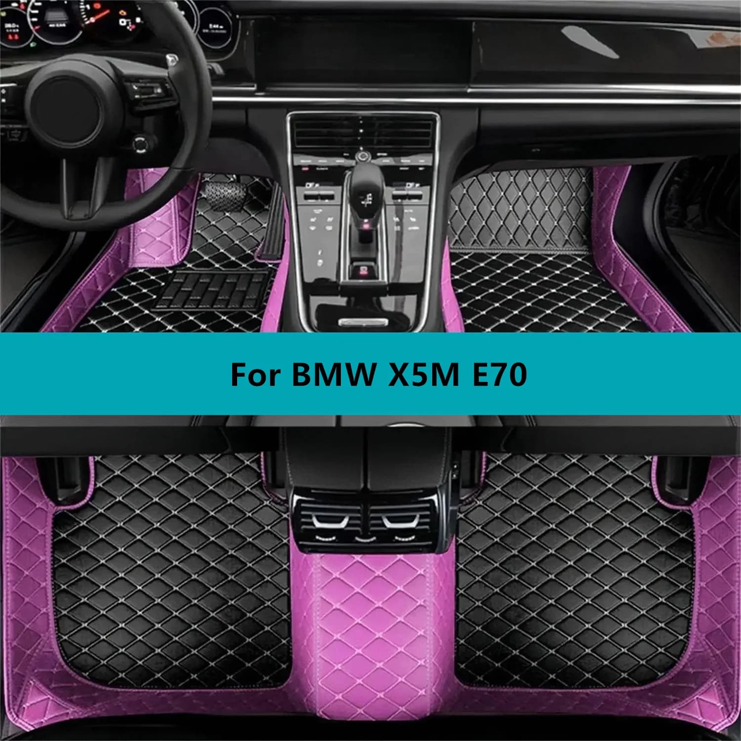 Tappetini per auto per BMW X5M E70 2009 2010 2011 2012 2013 Set completo Tappetini per auto impermeabili in pelle per tutte le stagioni
