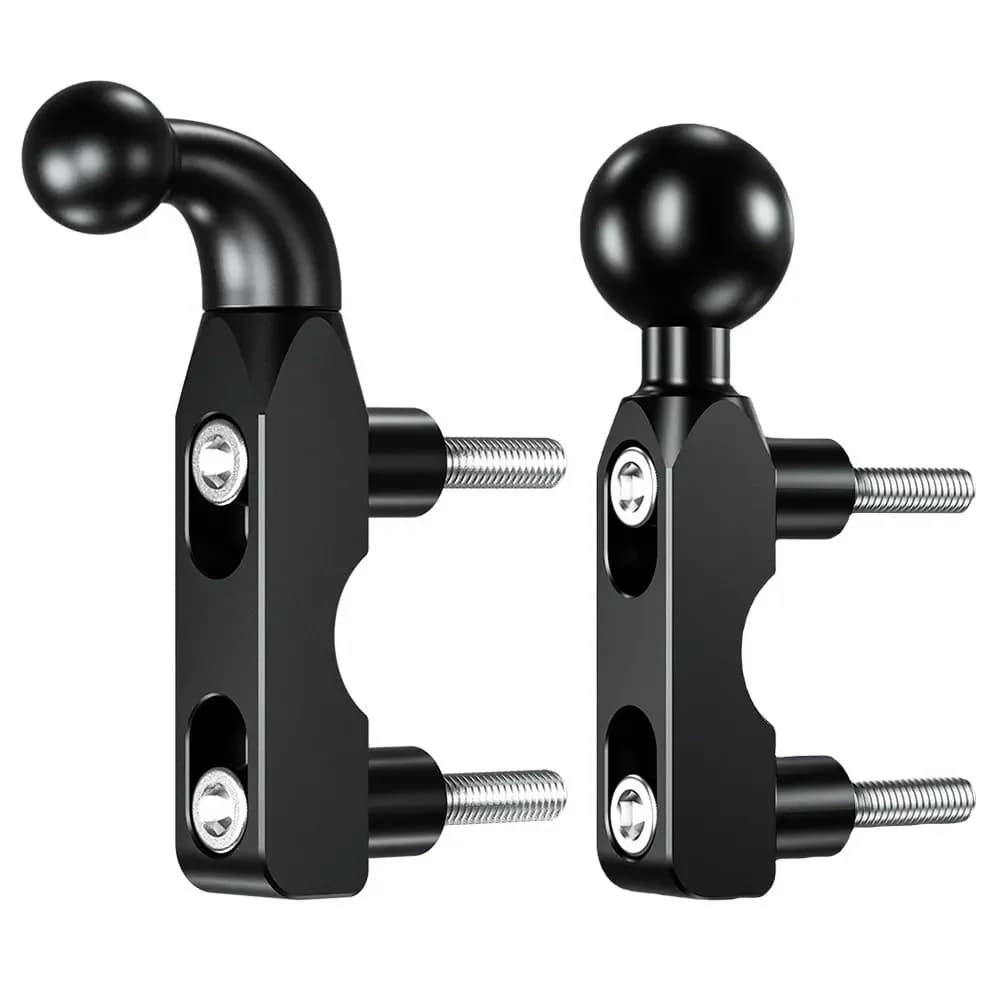 Base di montaggio Sfera in lega di alluminio Braccio a doppia presa Base a sfera freno moto 17mm 25mm Rotazione di 360 gradi per moto da bicicletta