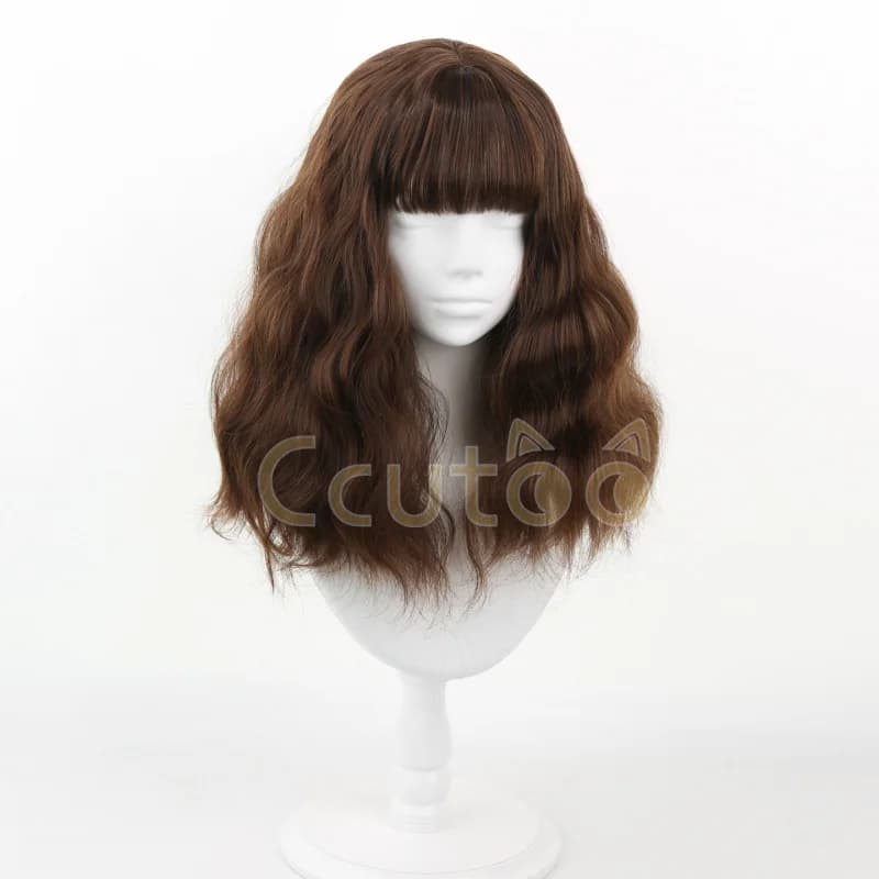 Parrucca cosplay Hermione Jean Granger, marrone misto riccio, resistente al calore, capelli sintetici, parrucche per costumi cosplay
