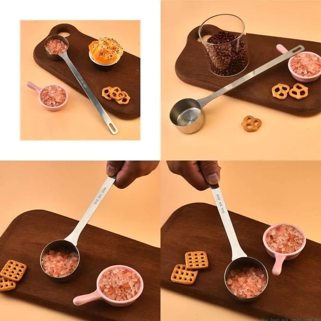 581C Premium 304 Nonrust Steel Long Handle Scoops Functional Baking Measuring Spoon For Coffee Powder And Spices