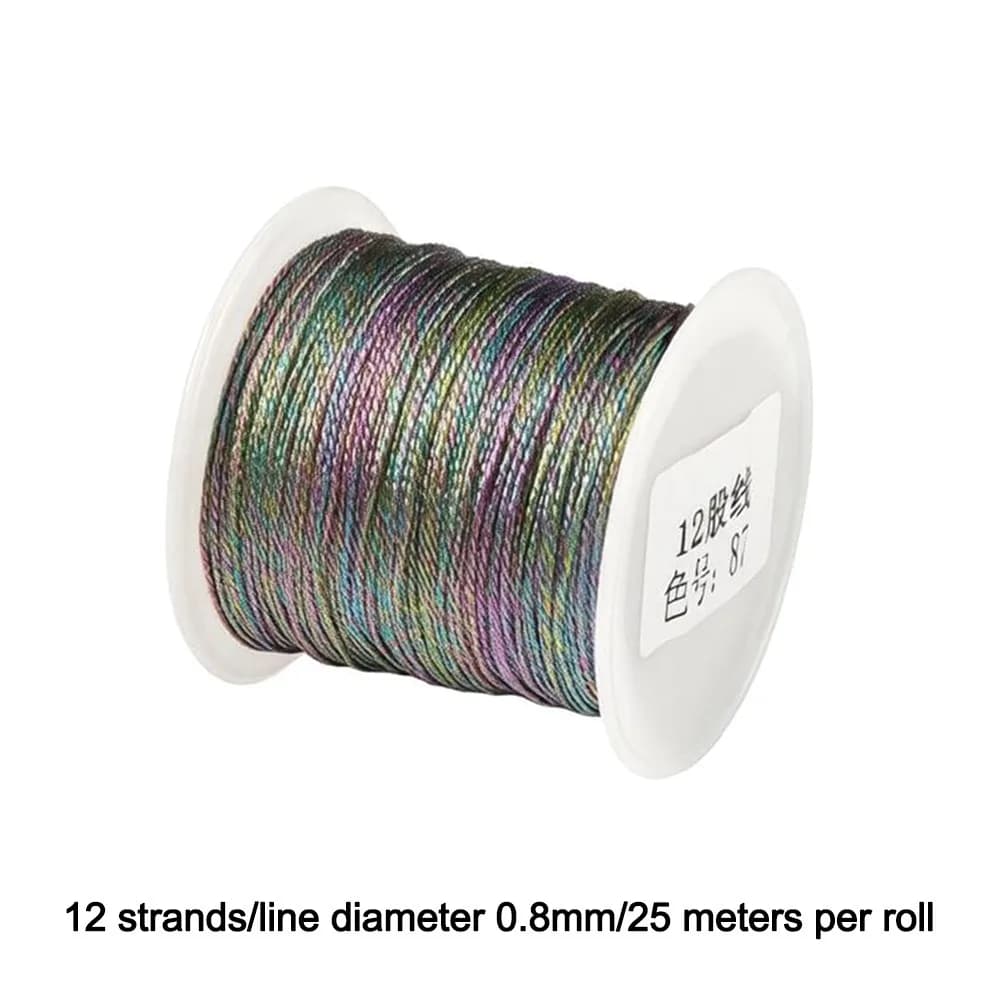 0.2-0.8mm Macrame Cord Gradient Color Colorful Braided Rope DIY Craft Rope Texture Braided String Handmade Accessories