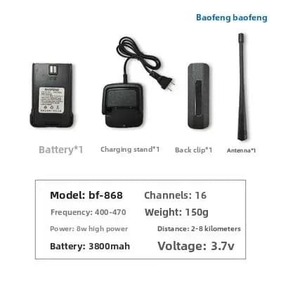 Miglior Walkie-talkie BAOFENG BF-868 con Ricarica USB Diretta, Alta Potenza, Portatile per Esterni
