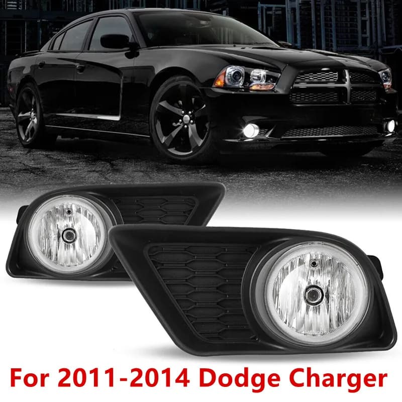 HOT 2 pcs front bumper driving Lamps For Dodge Charger 2011-14 Fog Light Wiring+Switch Kit Clear Lens assembly replacement auto