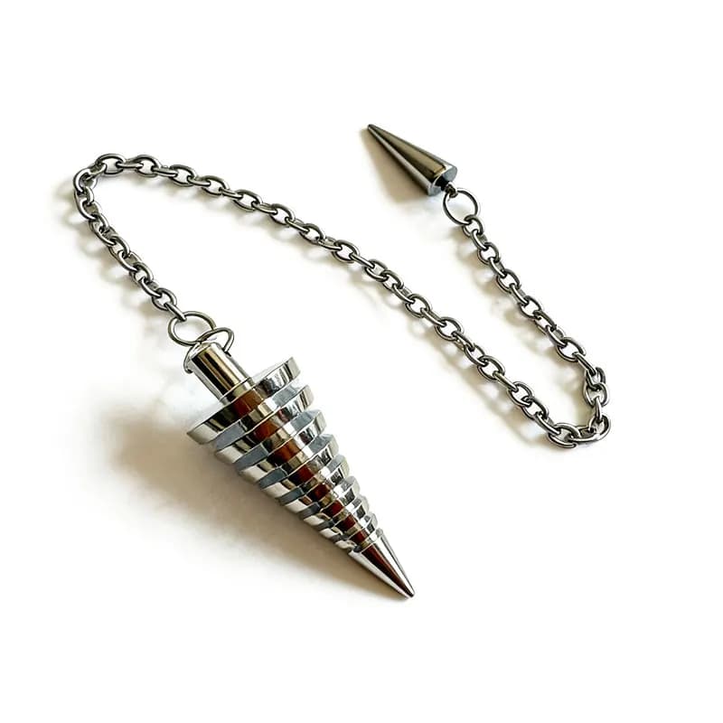 Pendolo in metallo color rame 100% color argento per divinazione Dowsing Reiki Risposte spirituali Esoterismo metafisico Pendulo X024