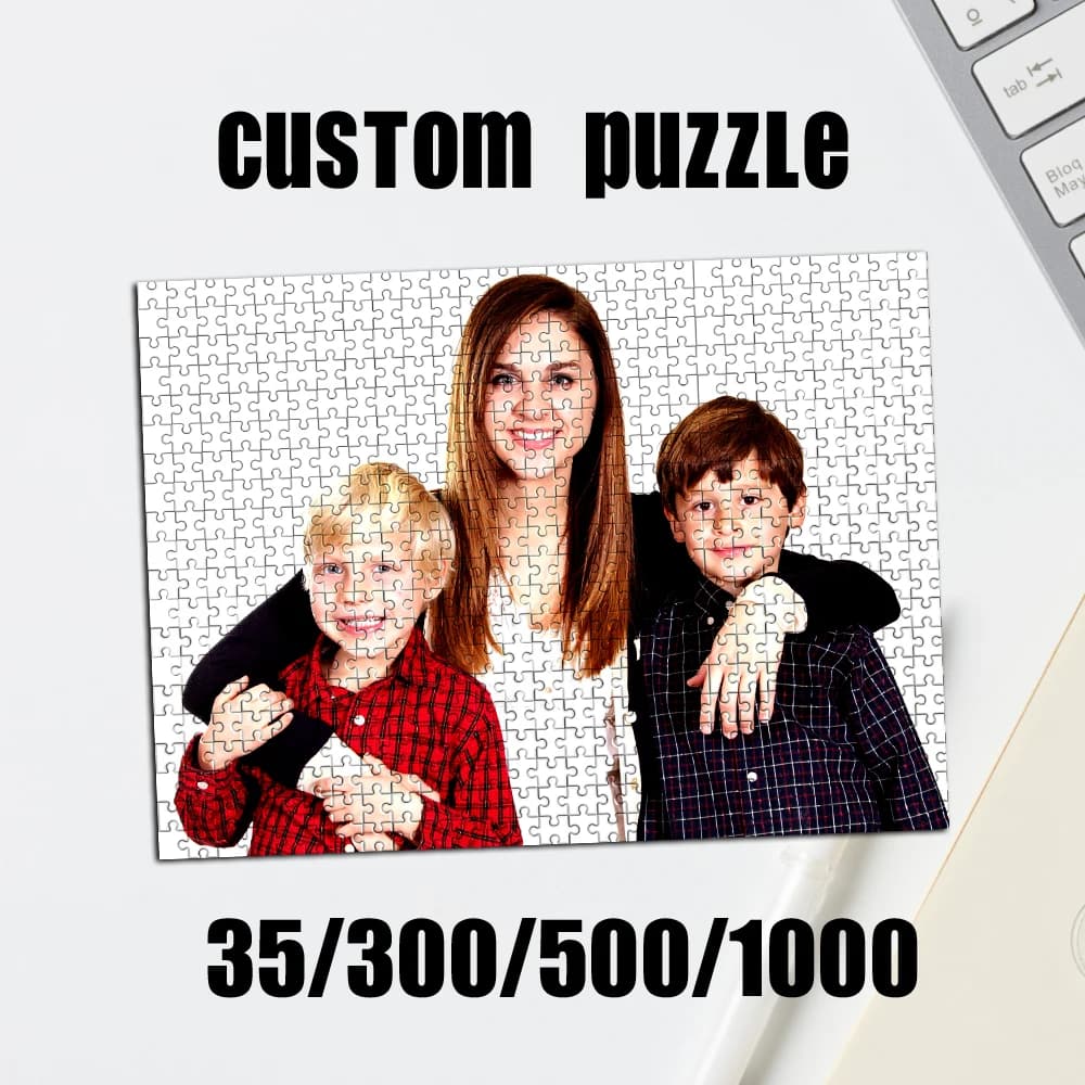 35/300/500/1000 pezzi Puzzle fotografico personalizzato con foto di famiglia, personalizzabile, fai da te, giocattoli, decorazione per la casa