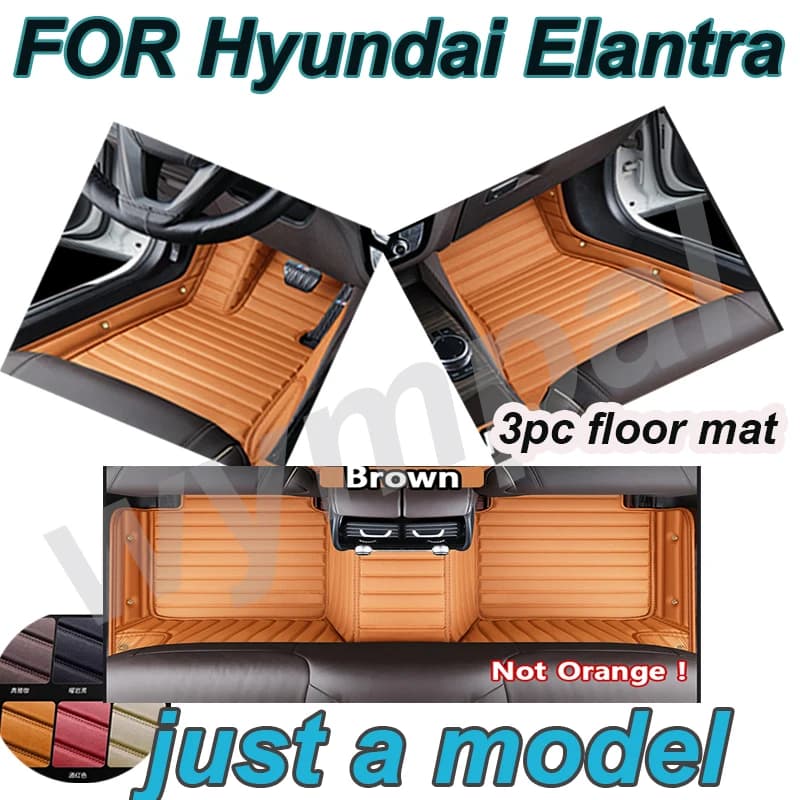 LUSSO Personalizzato Auto di Lusso In Pelle Tappetino Per Auto Per Hyundai Elantra 2012 2013 2014 2015 Tappetino Auto Set Completo Donne Impermeabile