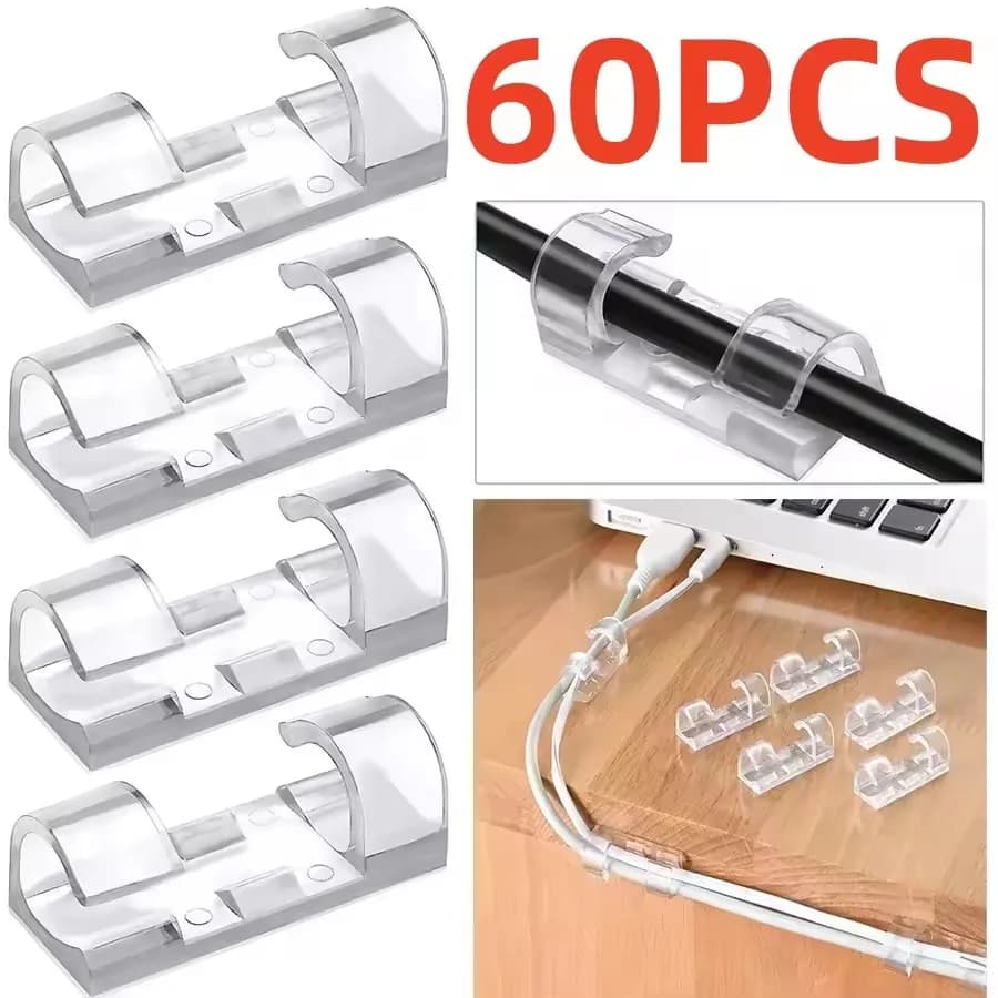 Clip per organizer per cavi Supporto per cavi Gestione cavi da tavolo autoadesiva per PC Mouse Fissatore per cavo di alimentazione USB Parete per auto Home Office