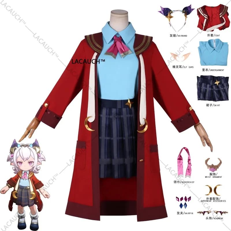 Costume Cosplay 26Roco Kingdom Freya, Abiti Cosplay Magic Academy Locke, Giacca a Vento, Parrucca Freya per Halloween e Feste in Maschera