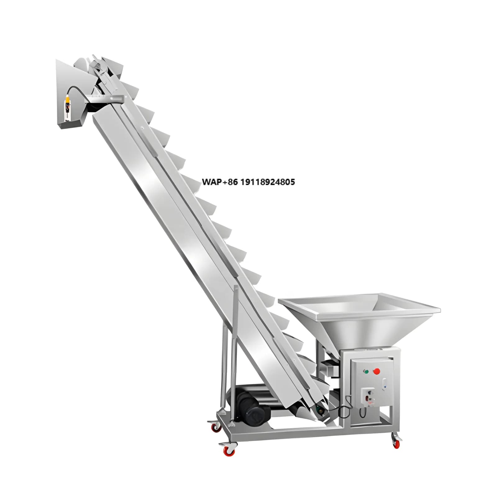 Elevatore a Nastro Automatico Inclinato con Benna per Riso, Semi, Noci, Cereali, Ferramenta, Legumi - Elevatore a Nastro con Tramoggia