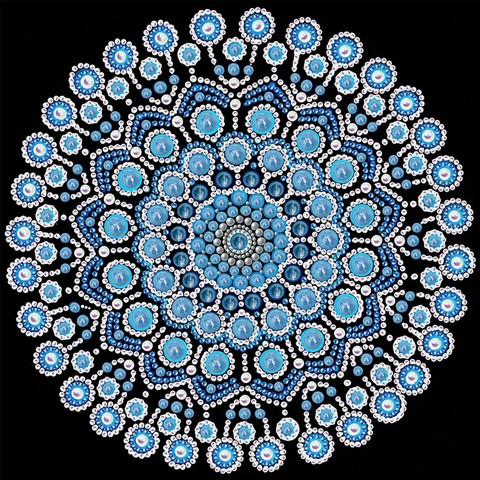 Kit Artistico Mandala Fai-da-Te con Perle 25x25cm, Dipinti con Perle e Gemme, Arte Decorativa Senza Cornice per Pareti di Casa