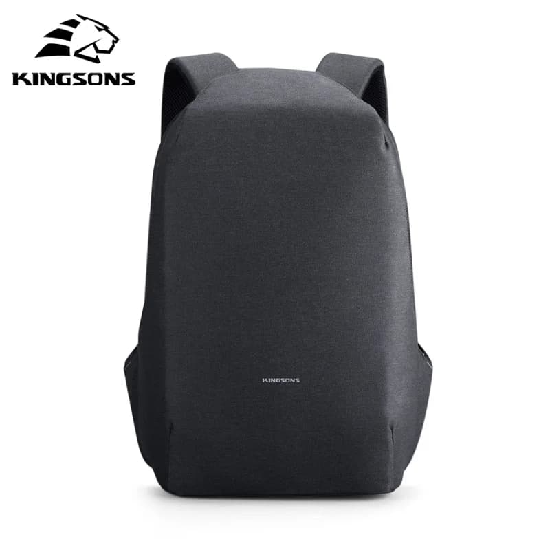 Zaino antifurto Kingsons da uomo per laptop da 15,6 pollici aperto da 180 gradi con ricarica USB borsa da scuola impermeabile per ragazzi studenti universitari