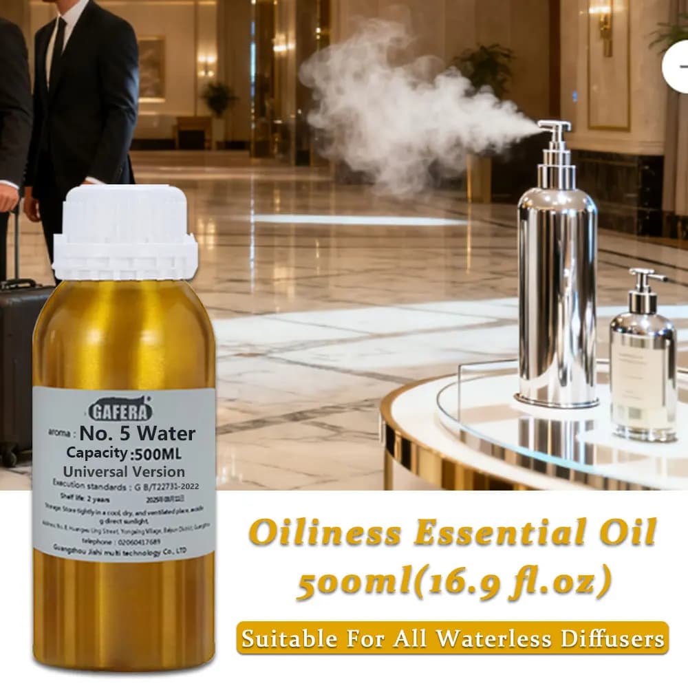 GAFERA 500ml (16.9 fl.oz) No. 5 Oli Essenziali Acqua/Rosa - Per Tutti i Diffusori Senza Acqua, Olio di Ricambio per Diffusori di Aromi e Aromaterapia
