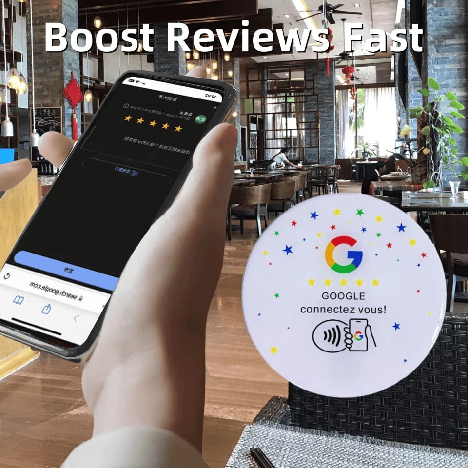 NFC 215 resina gocciolante NFC Card Tag Revisione Google Instagam per iPhone/Android Tocca URL Scrittura Schede di revisione aziendali sociali