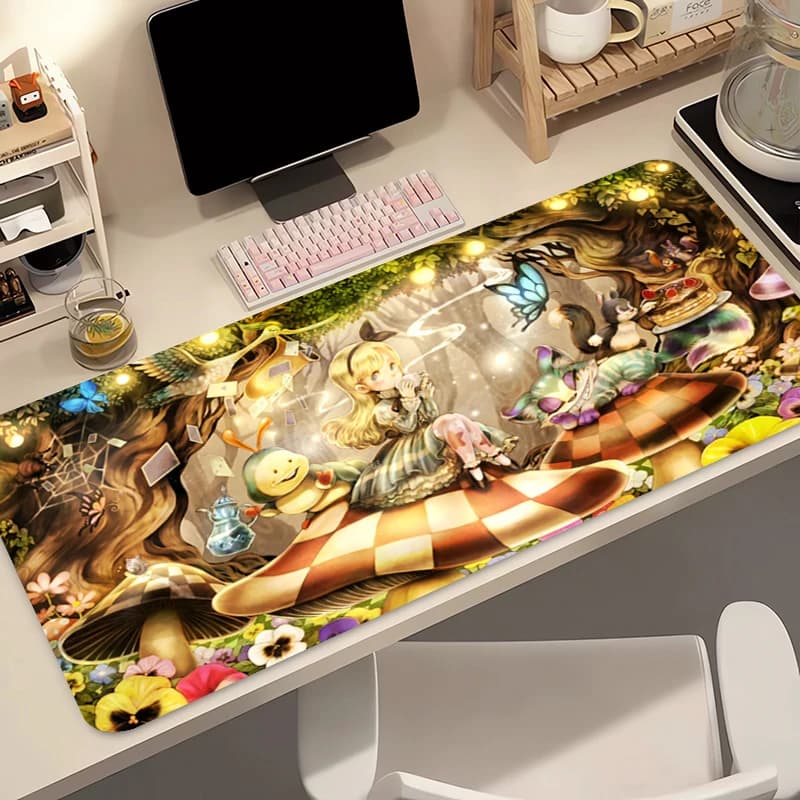 Tappetino per mouse 90x40 cm A-Alice nel Paese delle Meraviglie Notbook xxl Tappetino per tastiera da gioco Tappetino per tastiera in gomma antiscivolo Tappetino per computer Tappetino per scrivania Tappetino per mouse