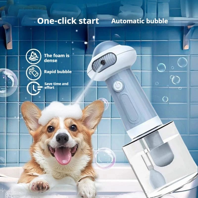 Gorgogliatore per lavaggio del corpo degli animali domestici Macchina per bolle per cani Schiumatore per bagnetto per gatti Forniture per toelettatura per la pulizia degli animali domestici