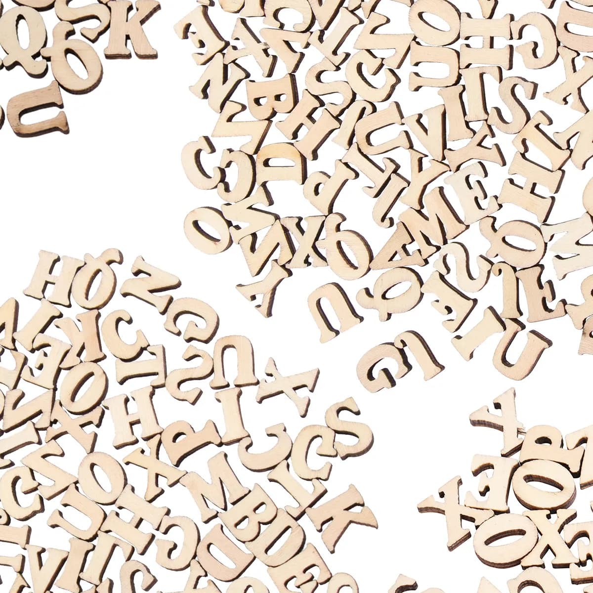 100Pcs Wooden Capital Letters Alphabet Discs Unfinished Smooth Sanded Natural Wood DIY Craft Kit for Party Decor Scrapbooking