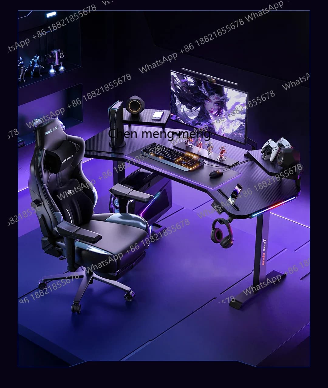 Nuovo arrivato Tavolo da gioco Tavolo da gioco con sollevamento elettrico e pacchetto di sedie Tavolo per computer desktop