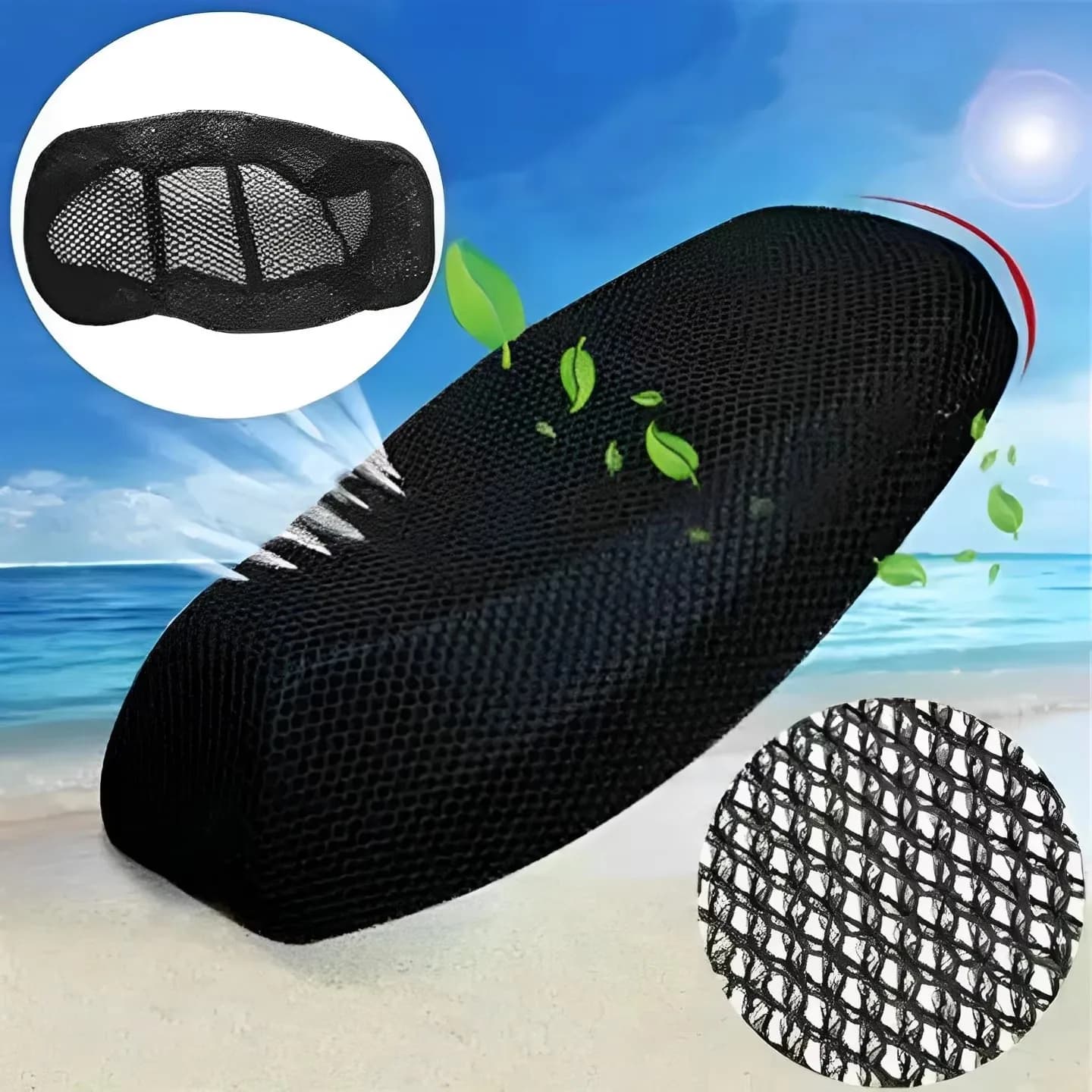 3D Network Breathable Motorcycle Seat Cover, Anti-slip Bearing for Scooter, Grid Protection