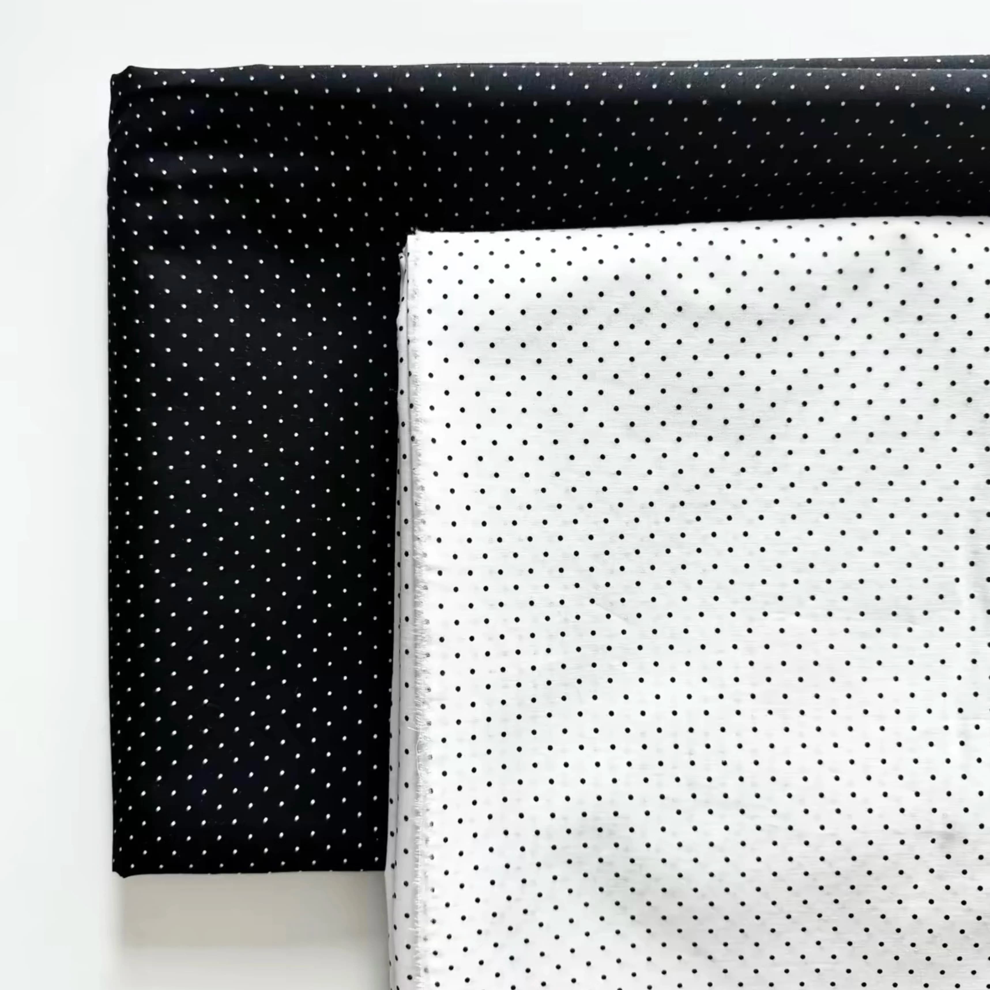 Tiny Dots Print Cotton Cloth Black White Mini Dot Material DIY Sewing For Dress Blouse Skirt Cushion Curtain Home Textile