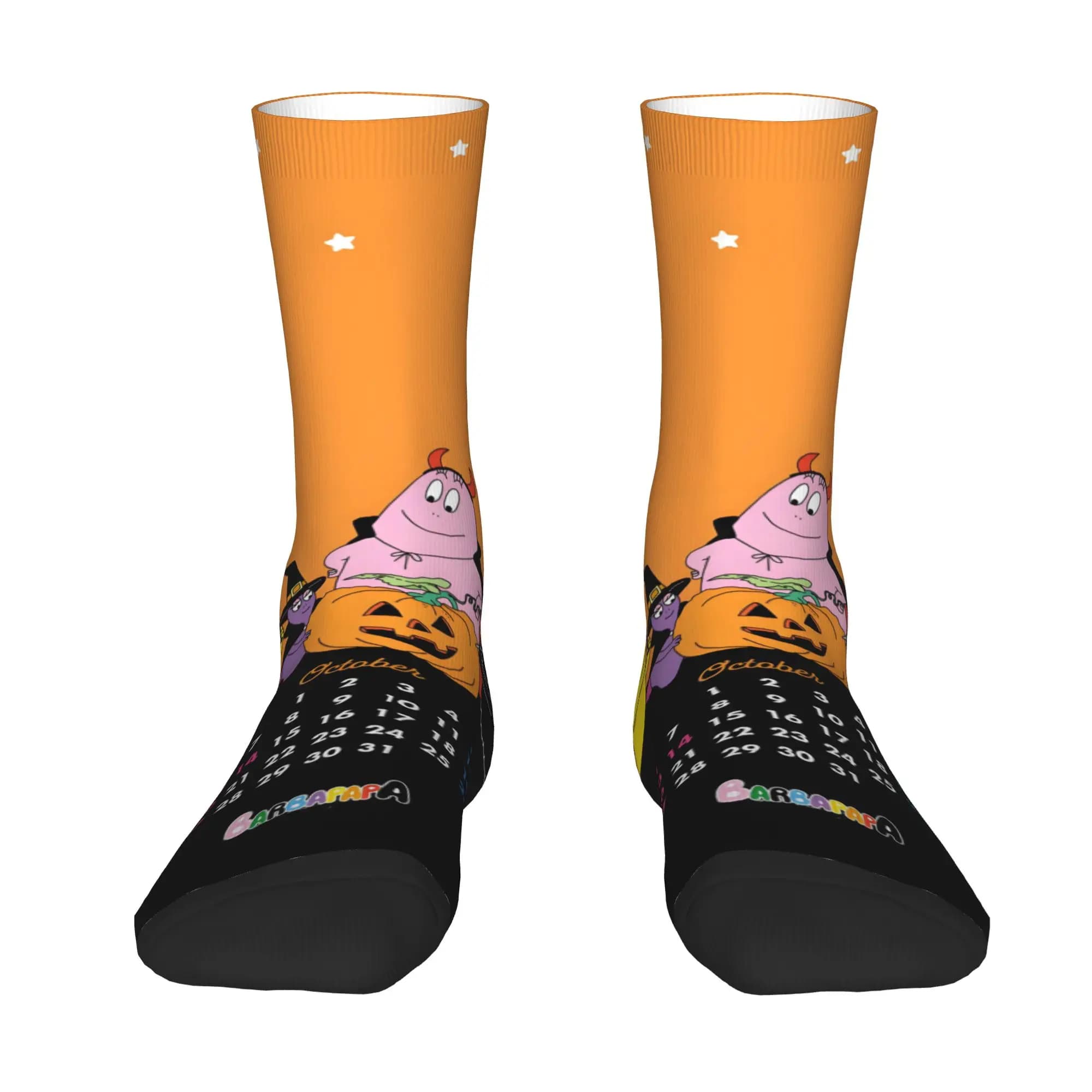 Custom Funny Cartoon Barbapapa Wallpaper Men Women Crew Socks Unisex Cool 3D Print Dress Socks