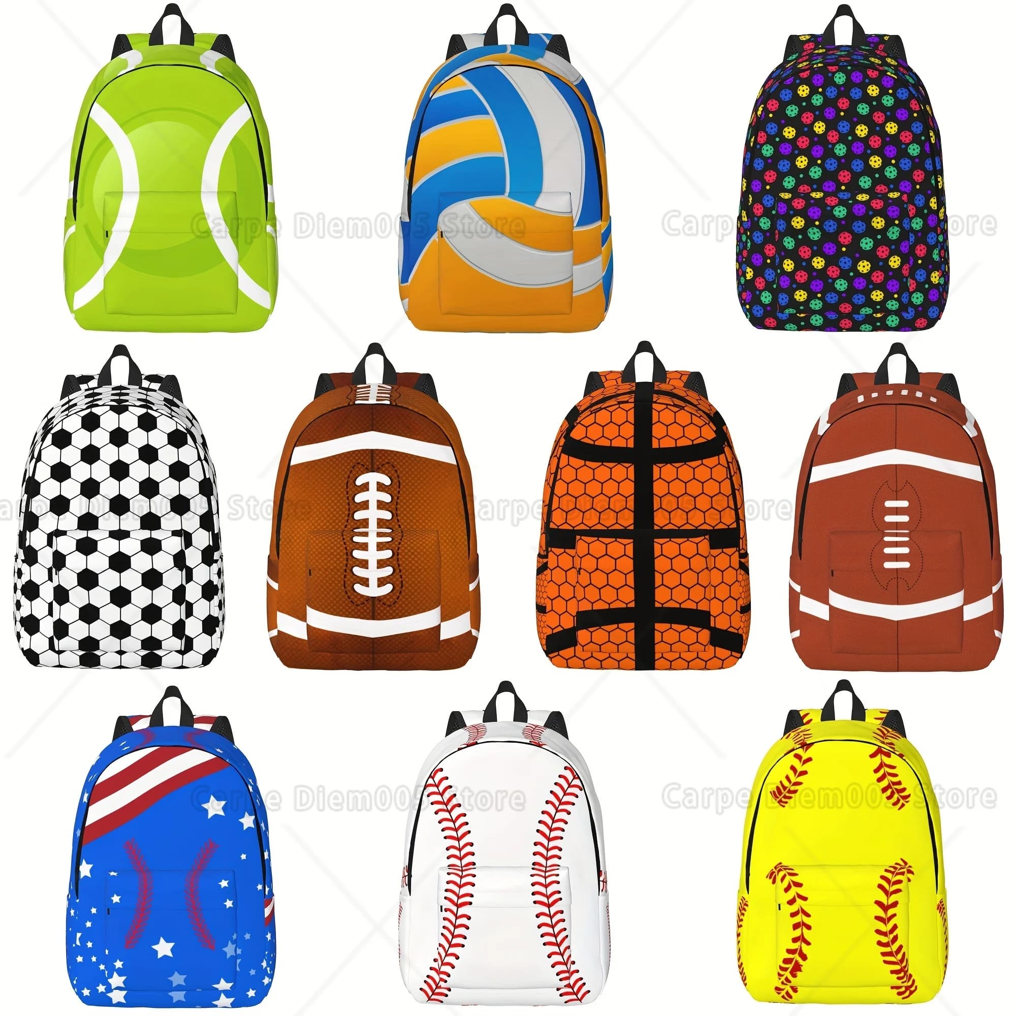 Zaino da baseball Zaino da tennis Softball Sport per studenti Calcio Pallavolo Pickleball Borsa da scuola per calcio