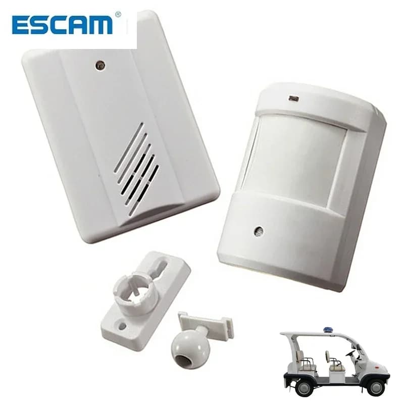 Sistema di allarme campanello wireless a infrarossi, sensore di movimento, campanello per porta, pattuglia per vialetto, allarme per garage, infrarossi wireless