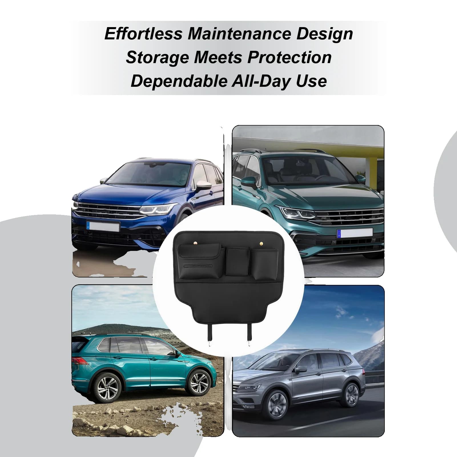 Organizzatore del sedile posteriore dell'auto Supporto in pelle artificiale Borsa portaoggetti per sedile posteriore per auto per bevande Giocattoli Bottiglia d'acqua Ombrello Pendolarismo