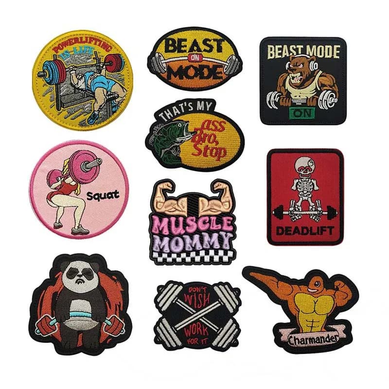 Beast Mode Funny Animals Dumbbell Fitness,Power Lifting,Squat Tactical Backpack Patches,Clothes Applique Embroidery Morale Badge