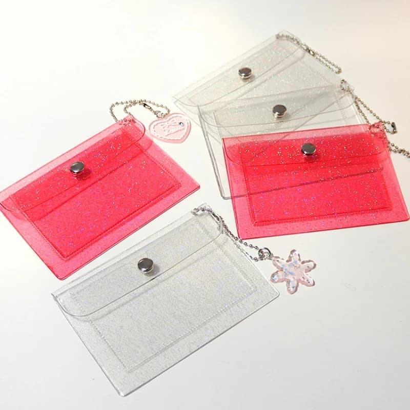 Portacarte Trasparente Impermeabile in PVC per Donne, Porta Carte di Credito, Portafoglio in PU, Borsetta Femminile, Pochette per Regali per Bambini
