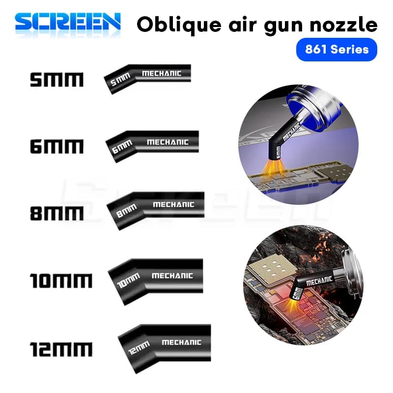 Ugello per Pistola Termica Serie Mechanic 861 Compatibile con la Maggior Parte delle Stazioni ad Aria Calda Integrate, Bocchetta per Saldatura PCB e Riparazioni