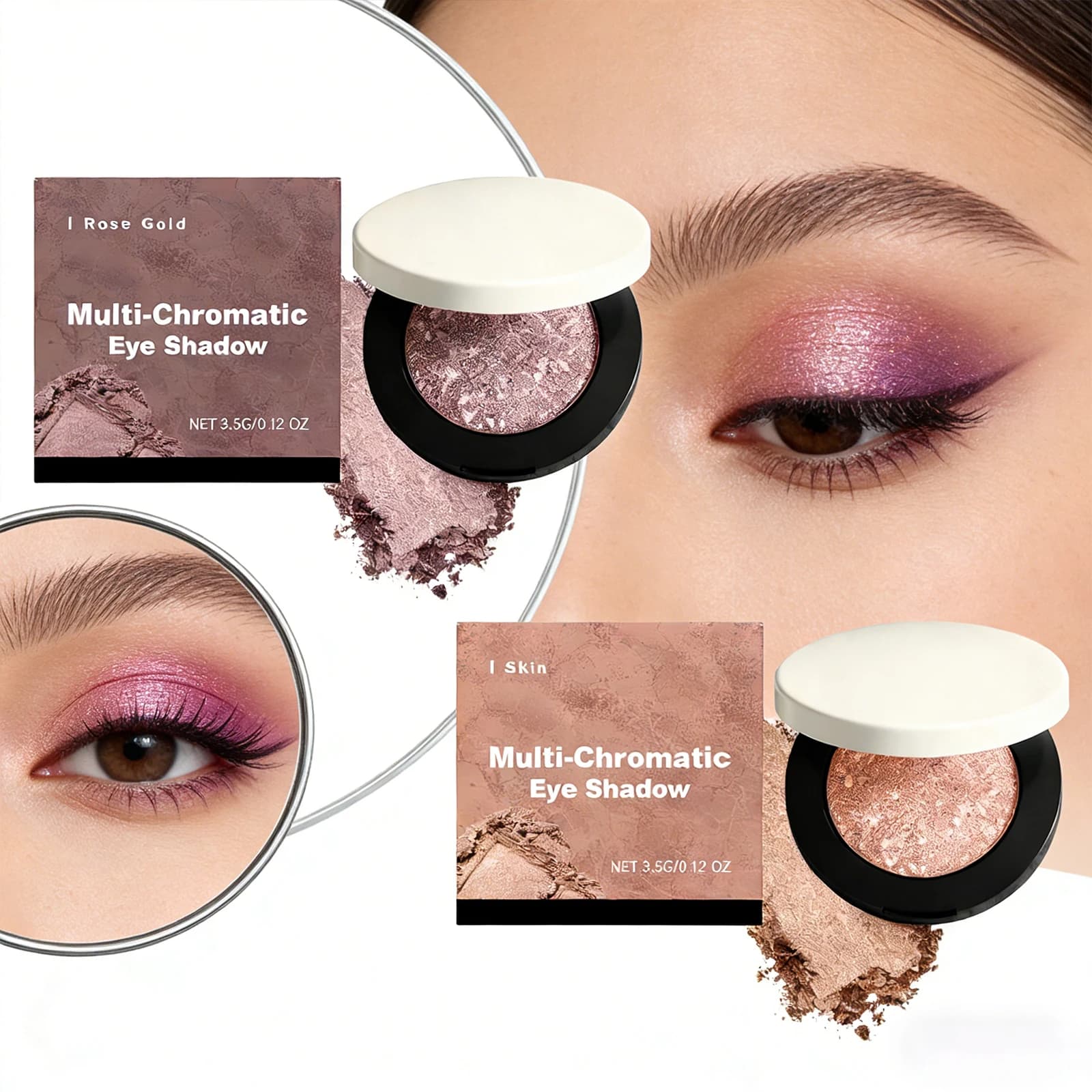 Palette Multichromatic Ombretti Opachi e Brillanti, Long Life, Waterproof, Facili da Sfumare, High Pigmentation, Natural Cosmetics for Eyes