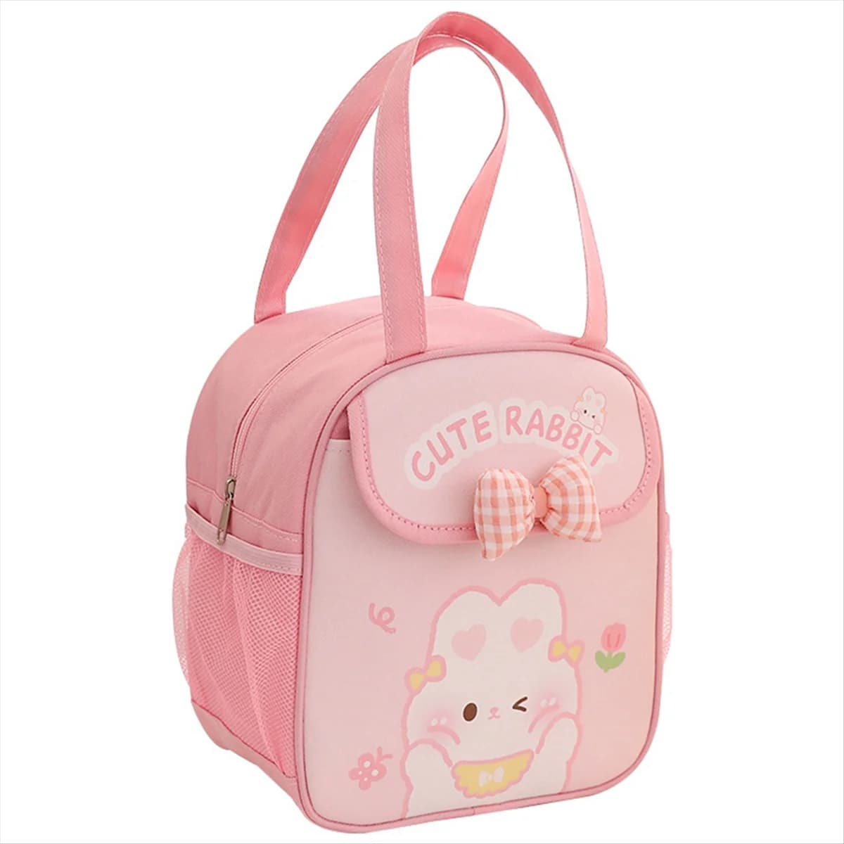 Borsa per il pranzo Kawaii per ragazze Borsa per il pranzo carina Borsa termica Borsa tote riutilizzabile per lavori caldi o freddi Rosa