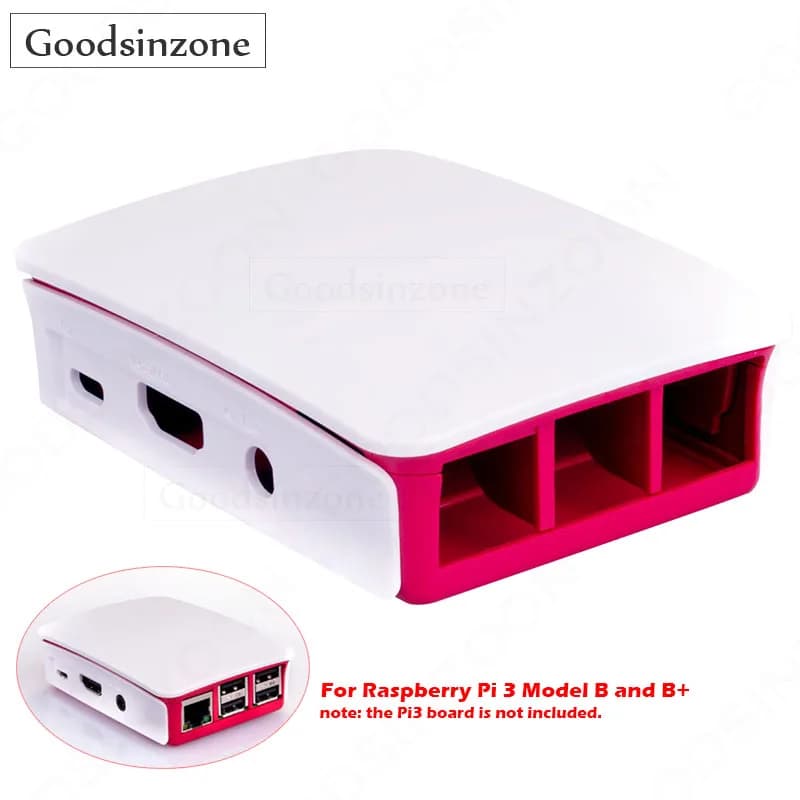 ABS Case for Raspberry Pi 3 model B/B+, protective cover for DIY projects Pi3 RPI, easy snap design (red+white)