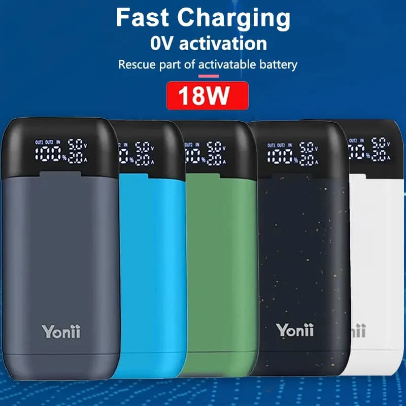 18650 Custodia per caricabatteria Caricabatteria fai-da-te Power Bank Caricabatteria portatile QC3.0 PD 18W Custodia di ricarica rapida per batterie al litio