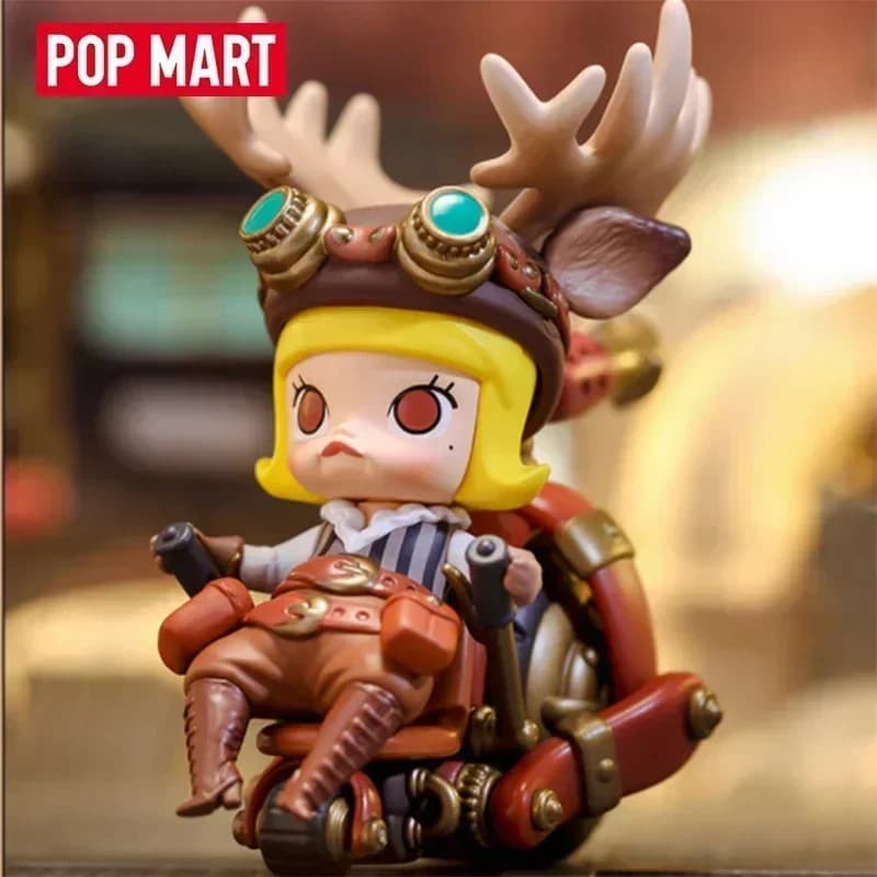 POP MART Molly Serie Locomotiva Animale Steampunk Blind Box Giocattoli Originali Bambola Figura Anime Ornamenti da Scrivania Collezione Regalo