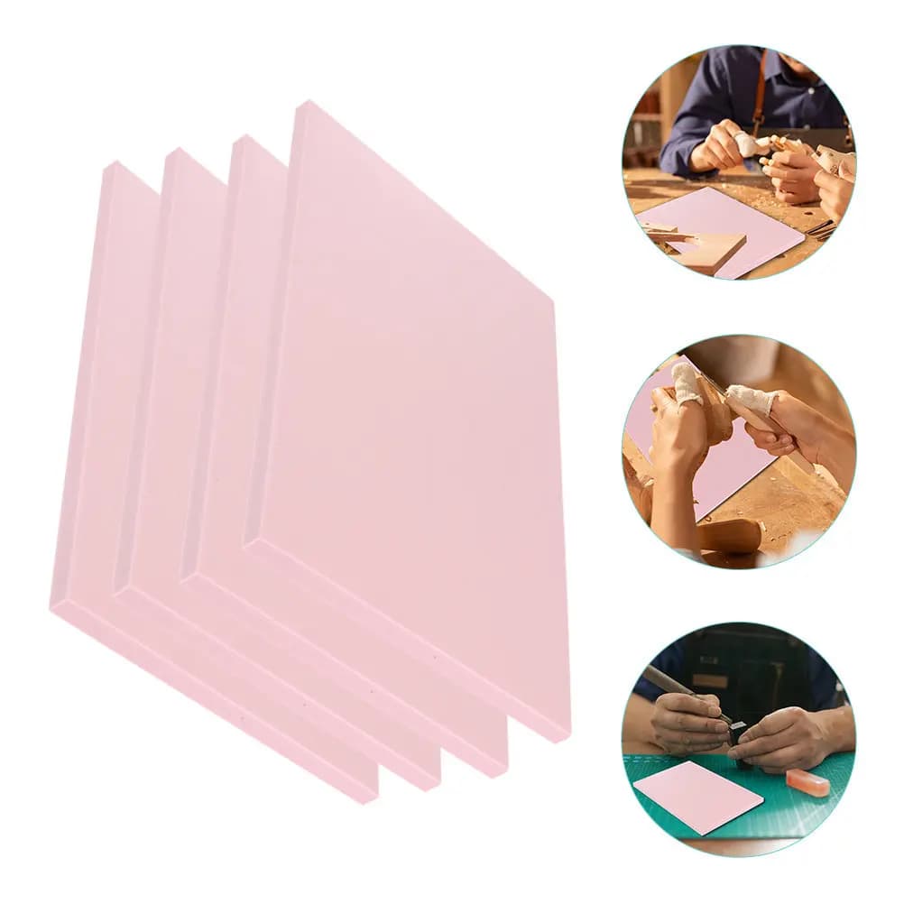 Set di 4 Blocchi di Gomma per Intaglio, Materiale per Timbri Fai-da-Te, Mattoni di Gomma con Bordi Lisci per Scrapbooking, Cartoline e Forniture per Fai-da-Te