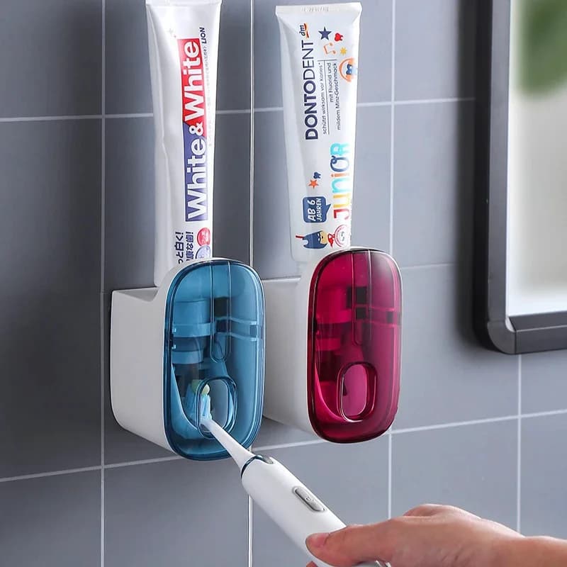 Dispenser di dentifricio automatico senza perforazione e senza sprechi, dispenser di dentifricio da parete per uso domestico, porta spazzolini.