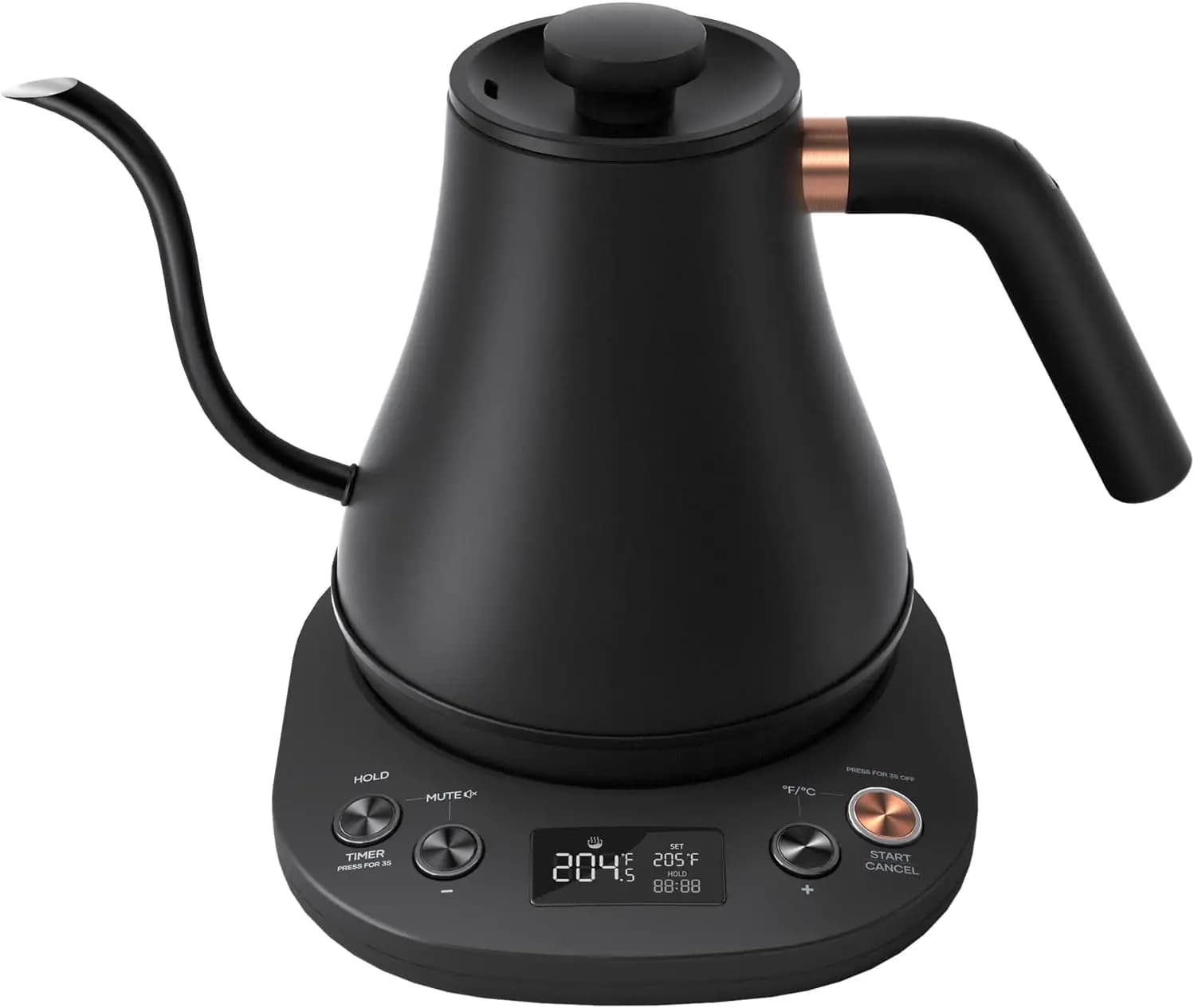 Precision Gooseneck Electric Kettle ±1°F Temp Control, 0.8L 1200W Fast Heating, Auto Shut Off, BPA Free for Coffee & Tea