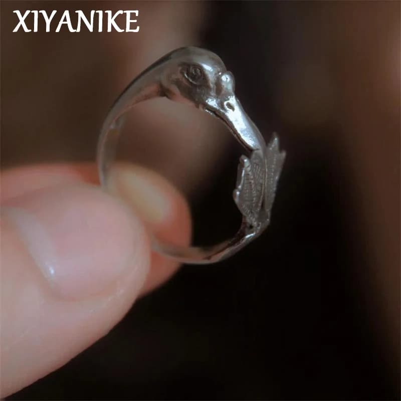 XIYANIKE Hip Hop Creativo Goose Anelli Regolabili Per Le Donne Degli Uomini di Modo Dell'annata di Capodanno Regalo Dei Monili Del Partito di Rock anelli mujer