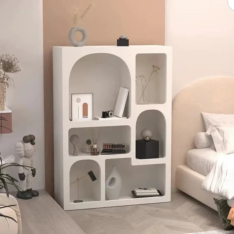 Vetrina per esposizione nordica per caverna, scaffale per soggiorno, libreria in stile ins, camera da letto, organizer, comodino