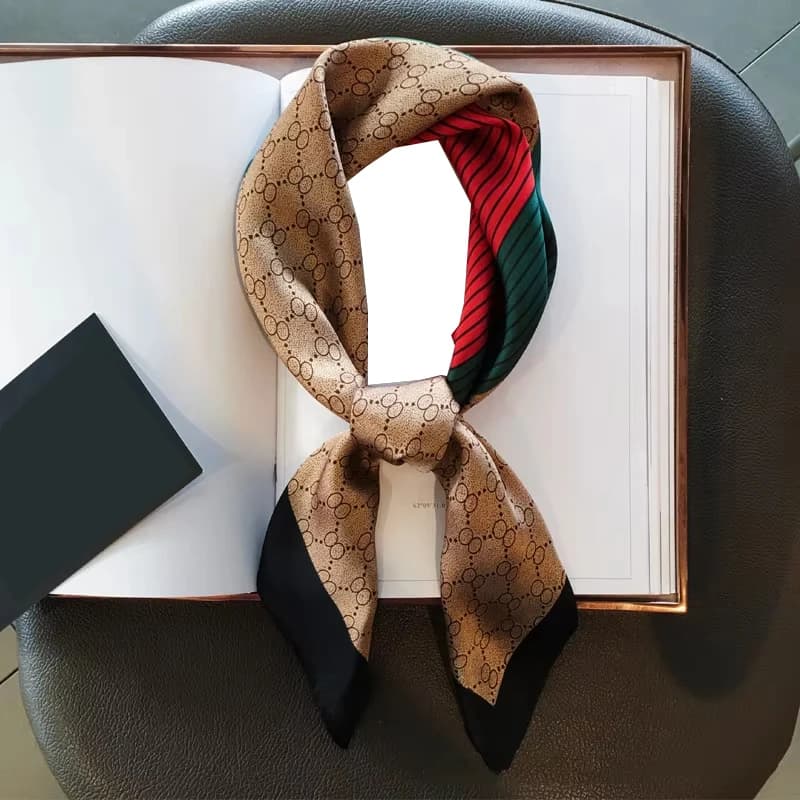 New Women's Soft Satin Hair Scarves 2026, Fashion Printed Square Scarves 70cm, Professional Accessories, Designer Scarf, Hairband