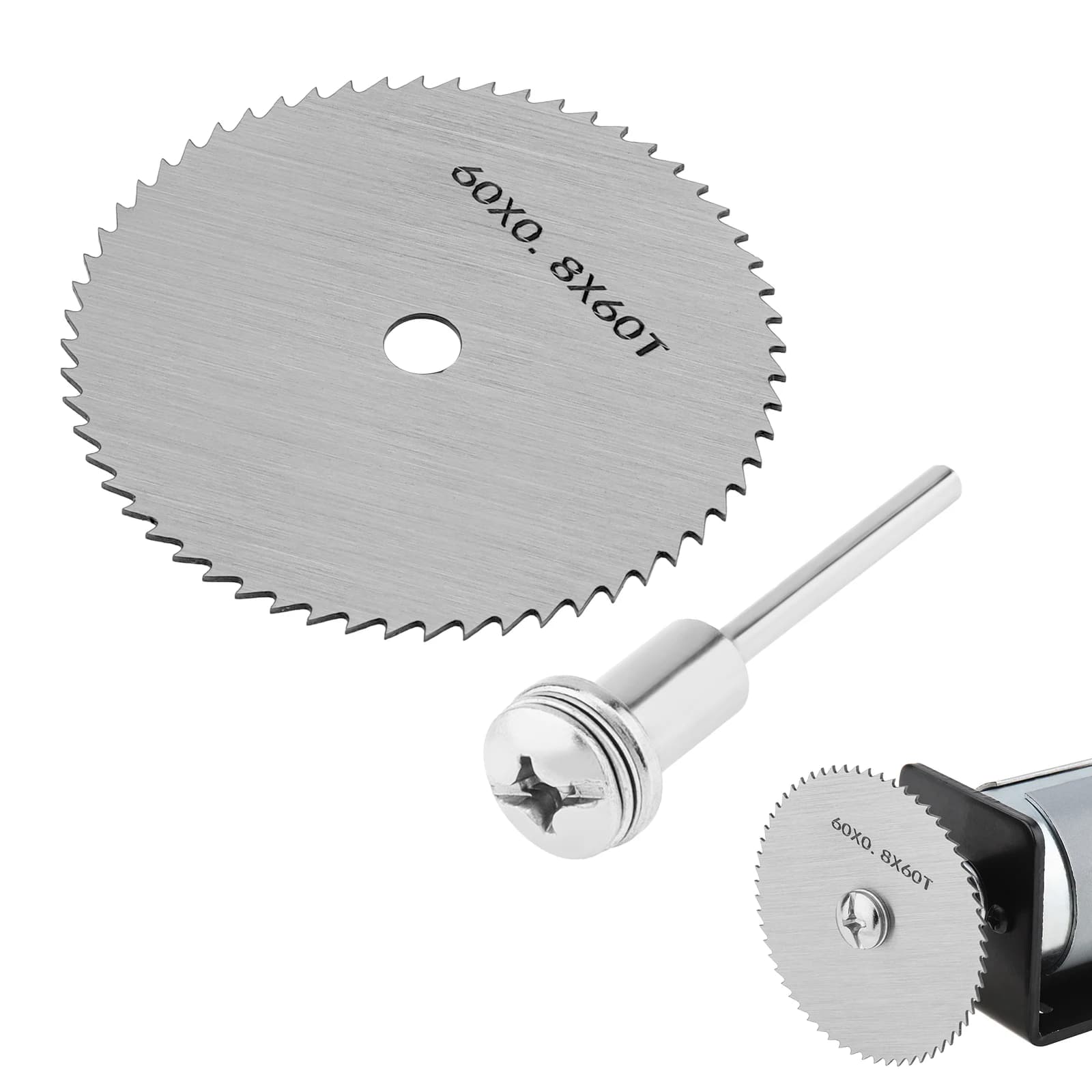 Lame da taglio per mola a disco per sega HSS da 60 mm Mini mola circolare per disco abrasivo per legno, metallo morbido, plastica