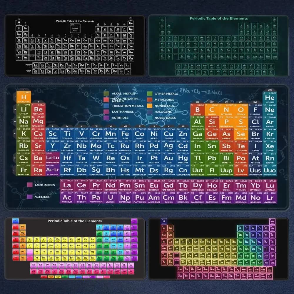 Tavola periodica degli elementi Tappetino per mouse Tastiera da gioco Tappetini per mouse Computer da ufficio Mausepad Accessori per giocatori Tappetino per mouse Xxl Tappetino da scrivania