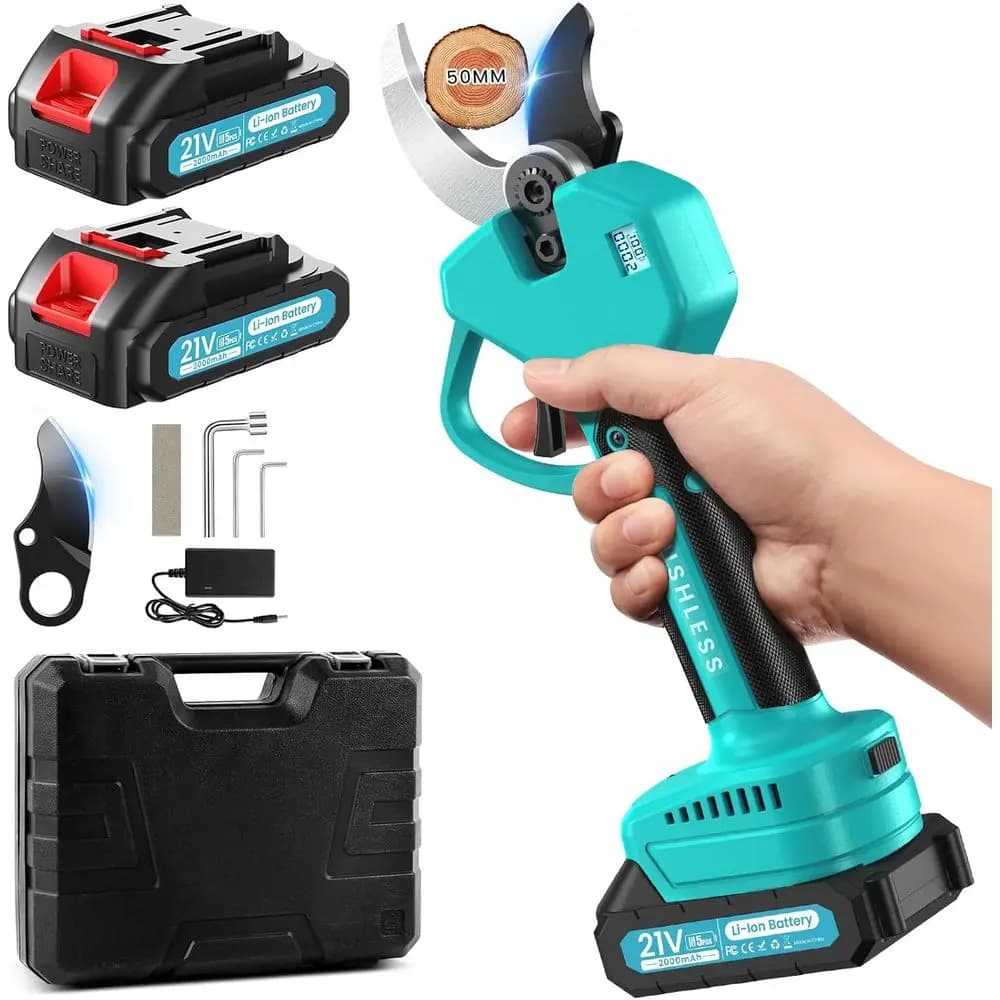 Electric pruning shears Battery pruning shears without brushes Cutting diameter of 2.0 inches with battery of 2 * 2 Ah Garden pruning shears