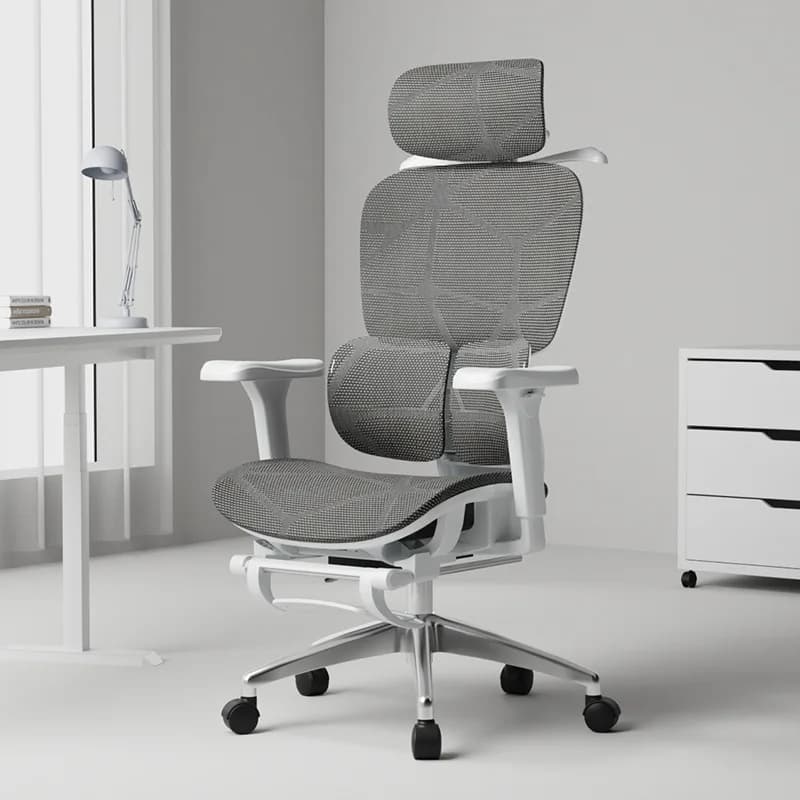 Sedia da Ufficio Ergonomica con Supporto Lombare Regolabile, Sedia da Gaming Reclinabile in Rete Traspirante, Comoda Sedia da Scrivania per Computer
