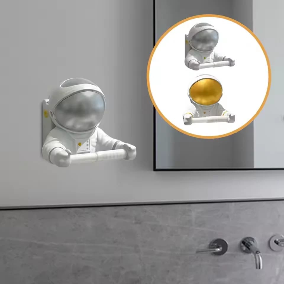 Portarotolo di carta igienica a forma di astronauta per decorare il bagno e la doccia