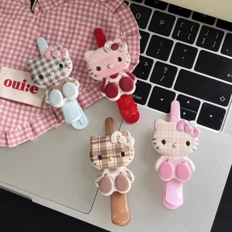 New Network Hair Clip with Hello Kitty Sanrio Characters, Japanese Soul Style, Carine, for Frangia and Lateral Hair, Plastic, Hair Decoration, Girls Gift