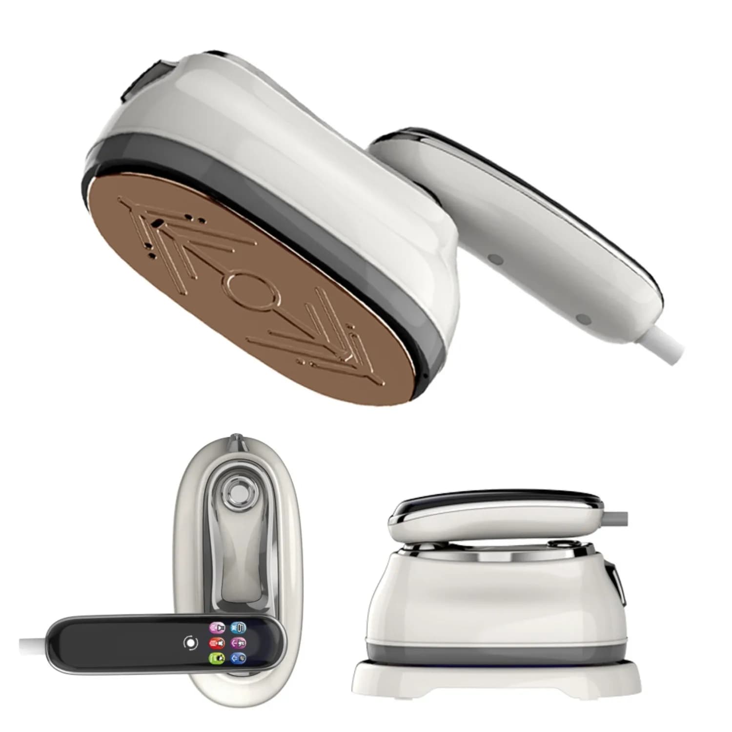 Ferro da Stiro a Vapore 2 in 1 Portatile 1200W con Display LCD, 5 Livelli di Regolazione Intelligente, Stiratura a Vapore a Secco e Umido