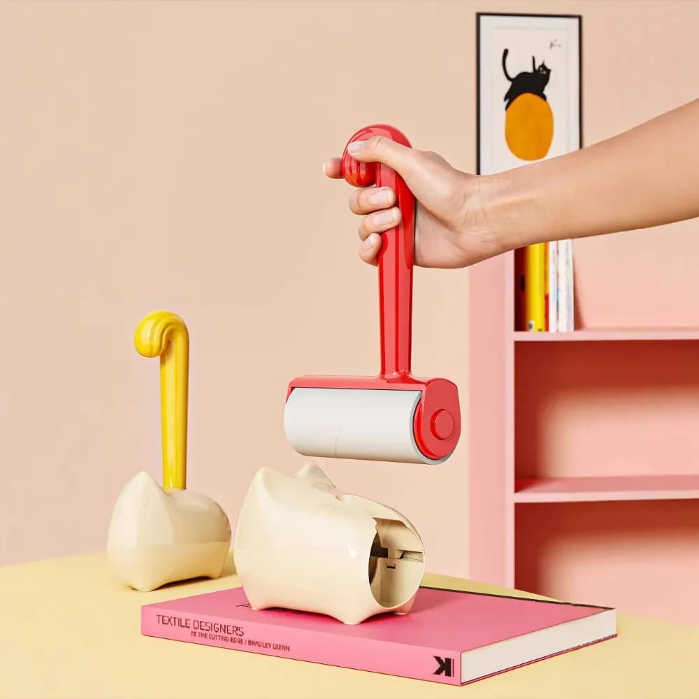 Reusable Sticky Lint Roller Refills Cute Pet Hair Remover for Clothing Furniture Car Seats Cat Dog Hair Removal Tool