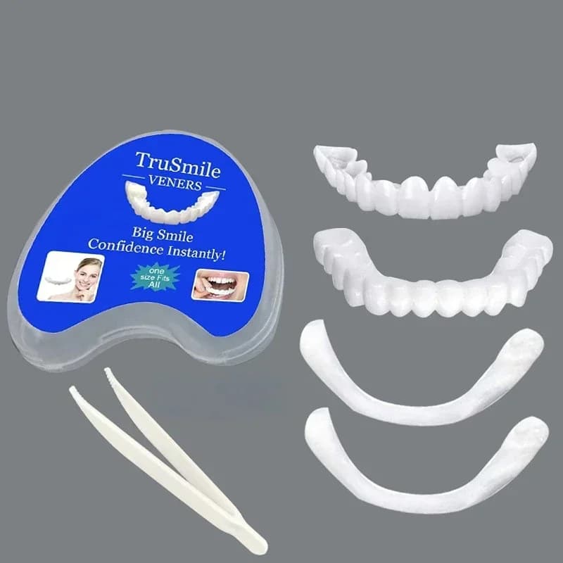 Kit denti a scatto impiallacciati Sostituzione temporanea per sbiancamento dei denti finti Sostituzione temporanea dei denti Uomo Donna Infermieristica portatile